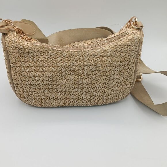 Urban Expressions Beige Woven Crossbody Bag Set - Picture 2 of 15